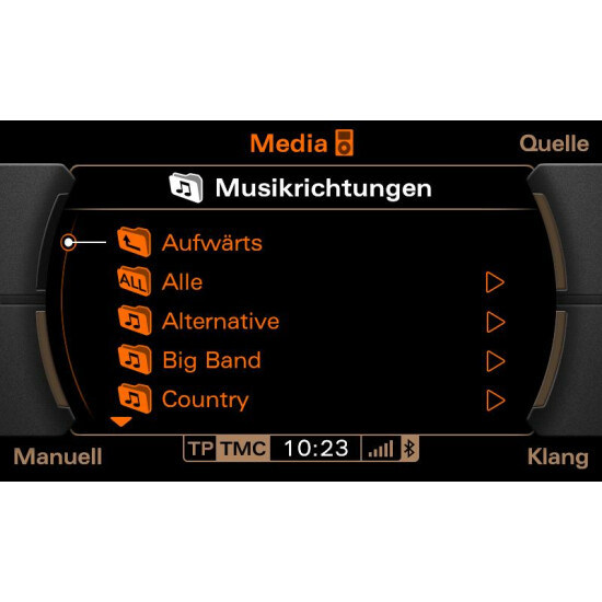 A2DP Bluetooth Interface mit Titellisten, MMI 2G mit AMI